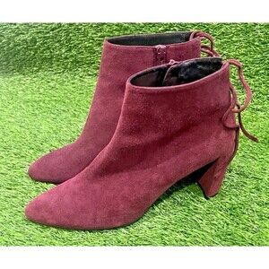 Stuart Weitzman Gardner Maroon Suede Boots Size 7 New